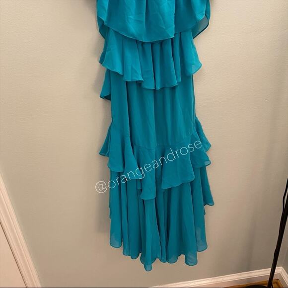 MISA Los Angeles Blue Teal Maxi Dress XS - Picture 5 of 11